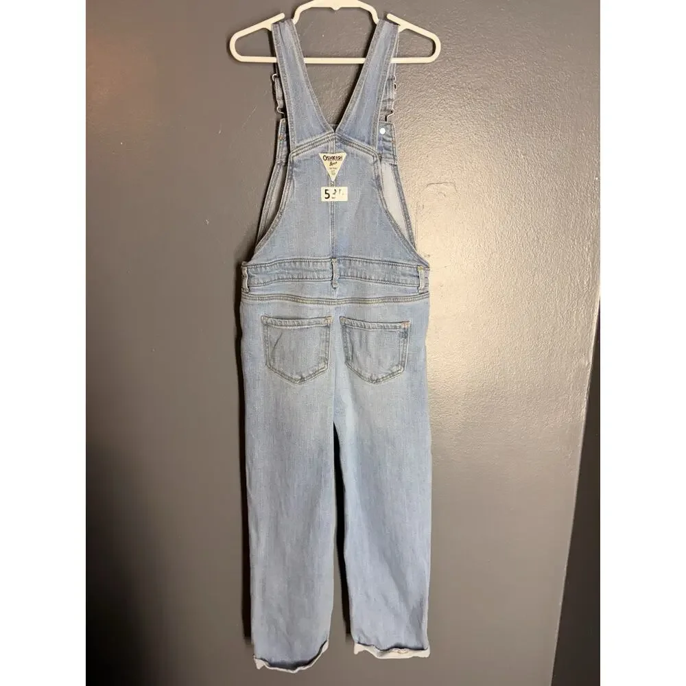 Oshkosh B’gosh Girls Denim Skirtall Dress Overalls Size 12